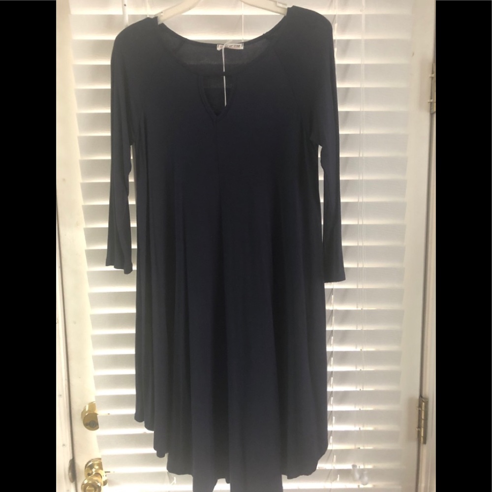 😍ALMOST GONE😍 Navy Blue Swing Dress - Picture 1 of 4